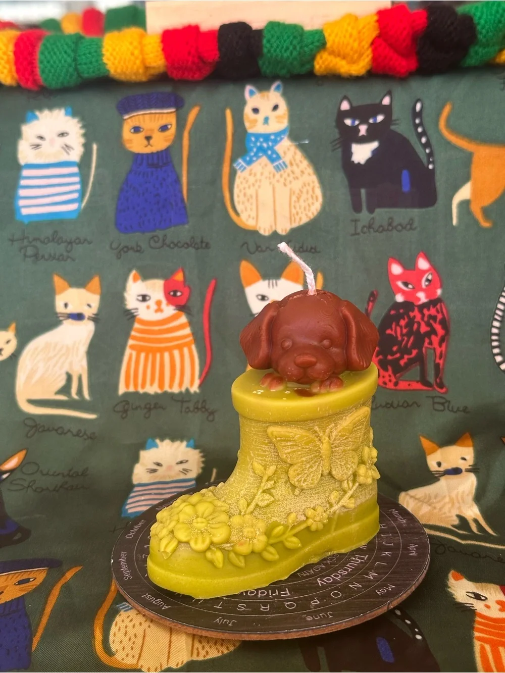 Puppy in the Garden Boot Candle